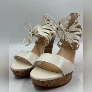 Elegant White Wedge Sandals